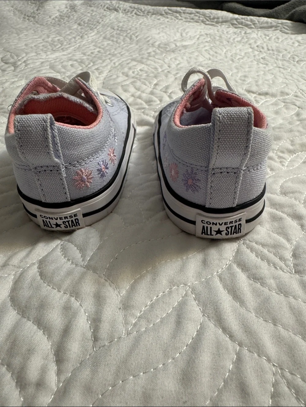 Converse Kids Light Purple Canvas Slip-On Sneakers with Pink Lining